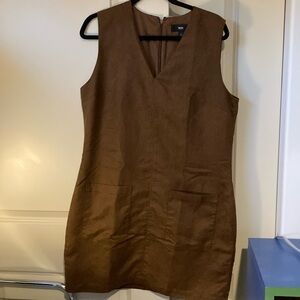 Brown LARGE sleeveless suede feeling Mossimo dress with pockets